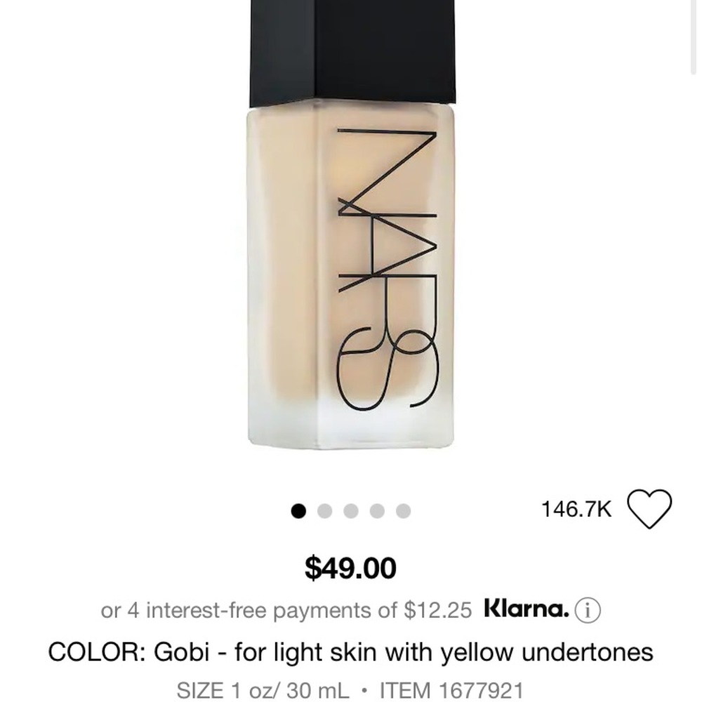 NIB NARS GOBI luminous foundation
